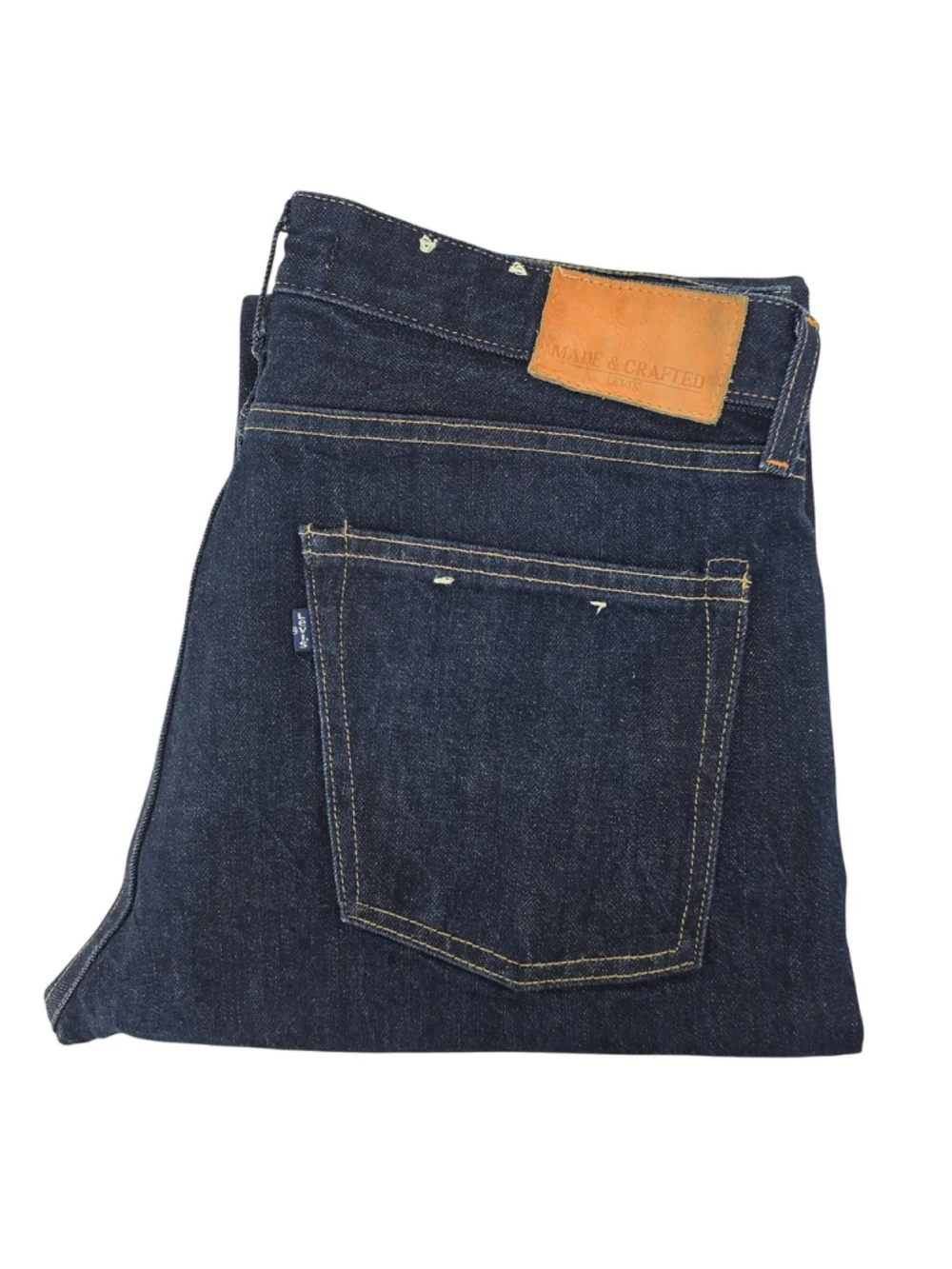 Levi's Made & Crafted Ruler Straight Jeans 34x32 Dark Indigo Button Fly 100%...